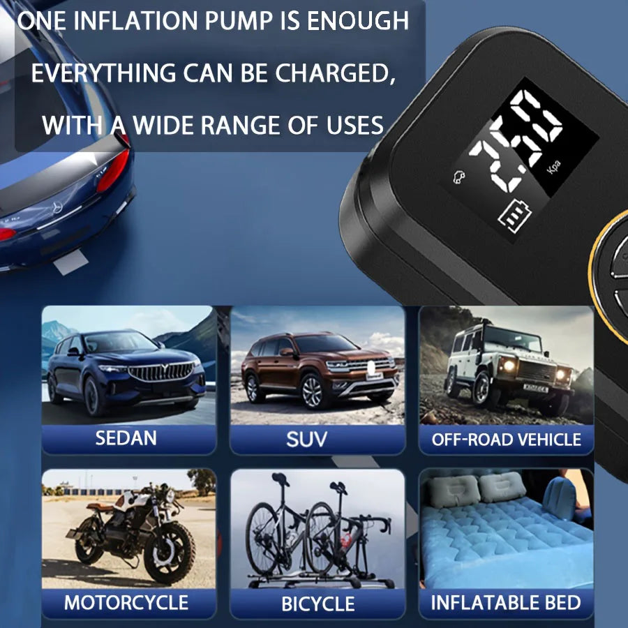 ABS Wireless Portable Car Air Pump Air Compressor 12V 150PSI Electric Tire Inflator Pump for Motorcycle Bicycle Car Tyre Ball