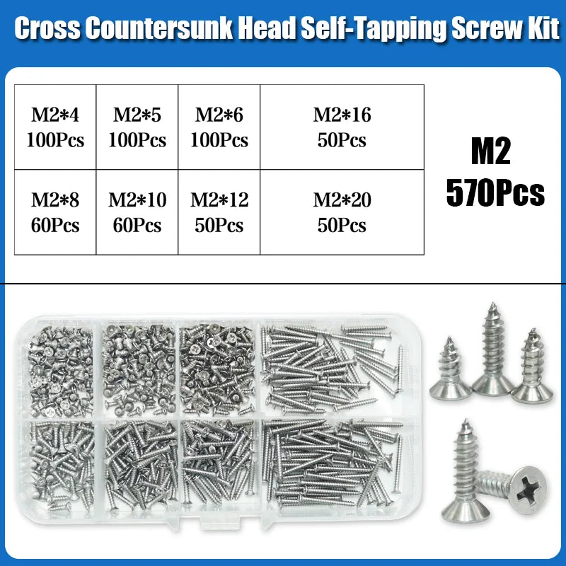 304 Stainless Steel Cross Recessed Countersunk Head Self-tapping Screw Cross Drive Flat Head Self Drilling Furniture Wood Screws