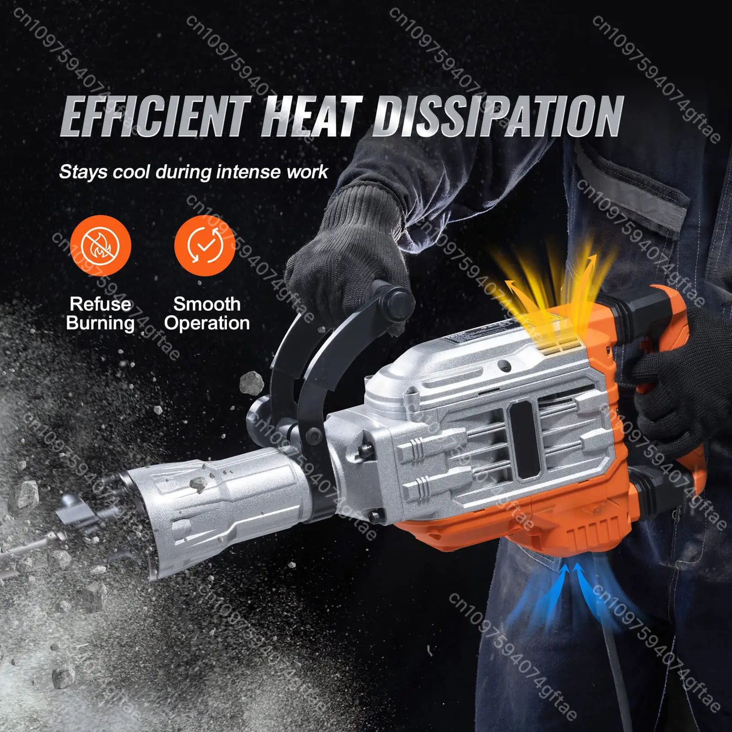 Demolition Jack Hammer Concrete Breaker 95A Electric Hammer 2 Chisel Bits Drills for Demolition, Trenching, Chipping