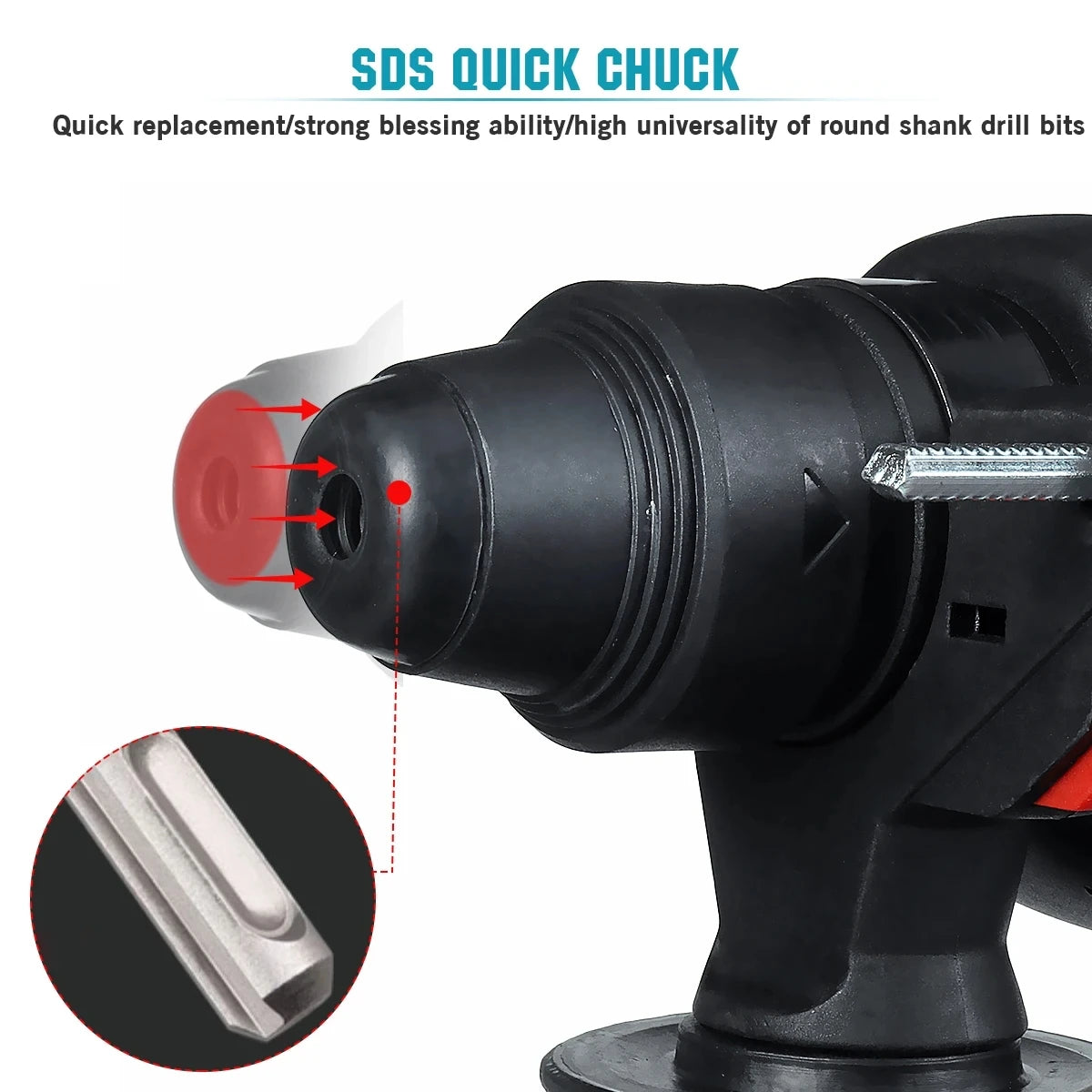 Electric Goddess Cordless Electric Impact Drill Electric Hammer Multifunctional Rotary Electric Pick 26mm for Makita 18V Battery