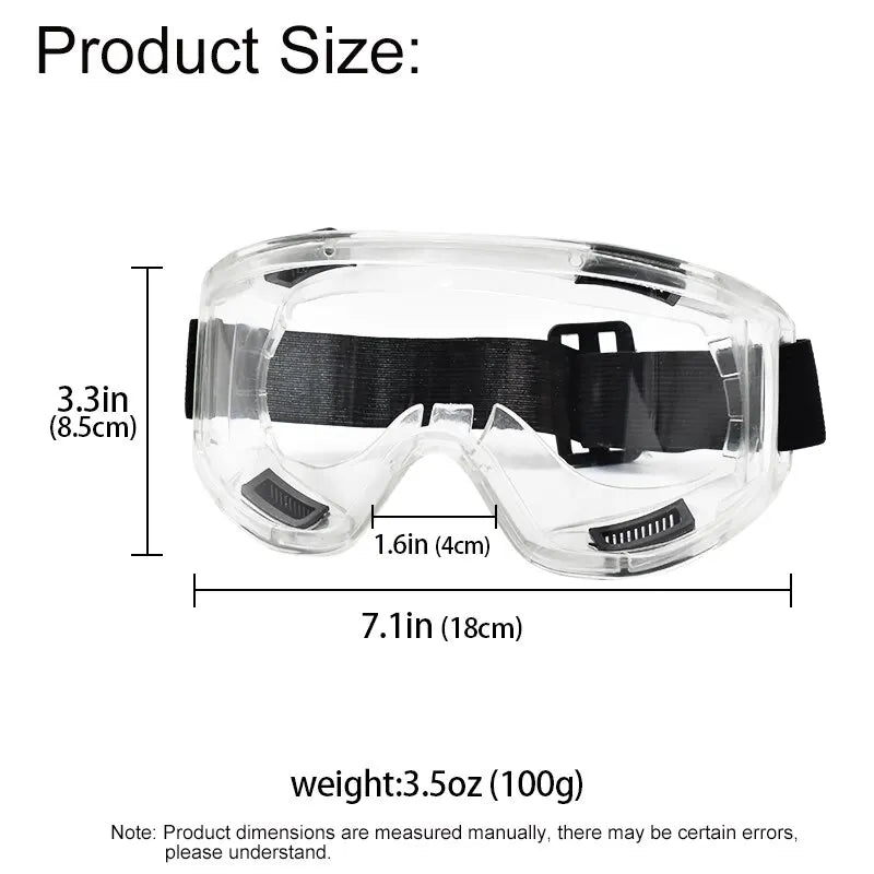 Safety Goggle Anti Splash Dust Proof Work Lab Eyewear Eye Protection Industrial Research Safety Glasses Clear Lens