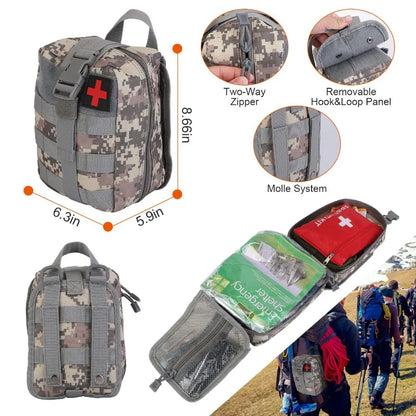 125Pcs Survival Kits Professional Emergency Survival Gear Tactical First Aid Kit Supplies for Outdoor Adventure Camping Hiking