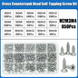 304 Stainless Steel Cross Recessed Countersunk Head Self-tapping Screw Cross Drive Flat Head Self Drilling Furniture Wood Screws