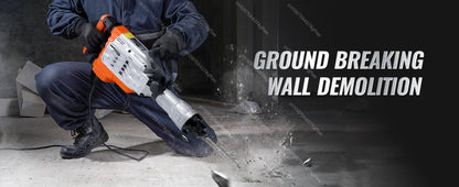 Demolition Jack Hammer Concrete Breaker  95A  Electric Hammer 2 Chisel Bits Drills for Demolition, Trenching, Chipping