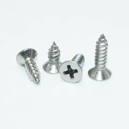 304 Stainless Steel Cross Recessed Countersunk Head Self-tapping Screw Cross Drive Flat Head Self Drilling Furniture Wood Screws